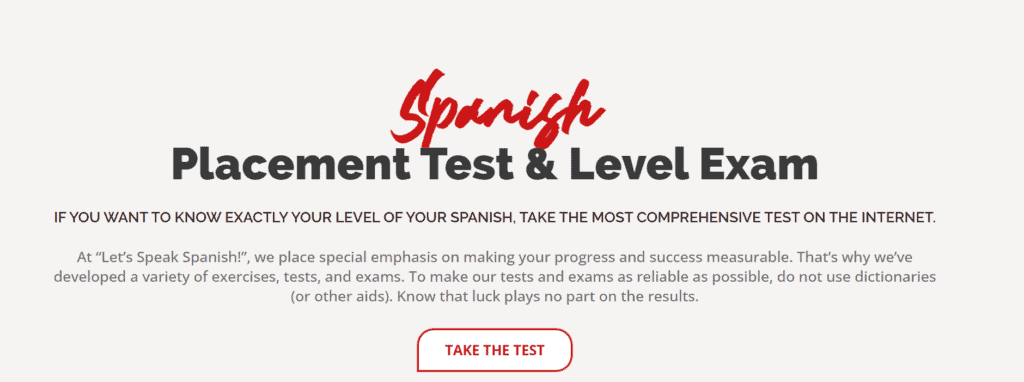 Spanish Placement Test & Level Exam by Let's Speak Spanish